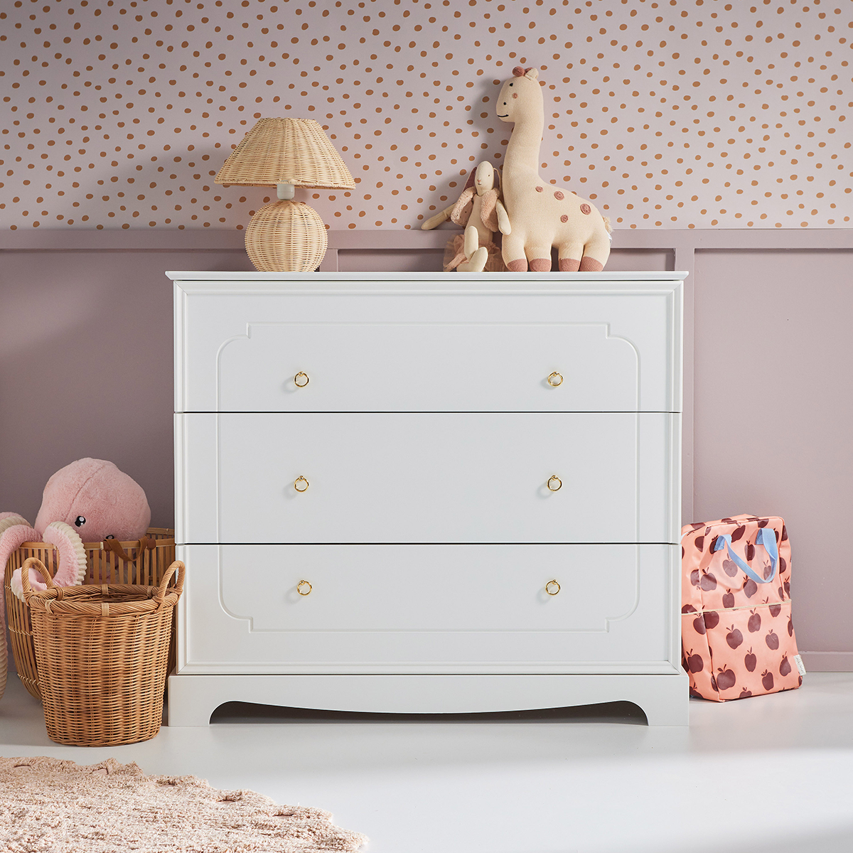Commode 3 tiroirs Bellamy Royal - Blanc - vue 3