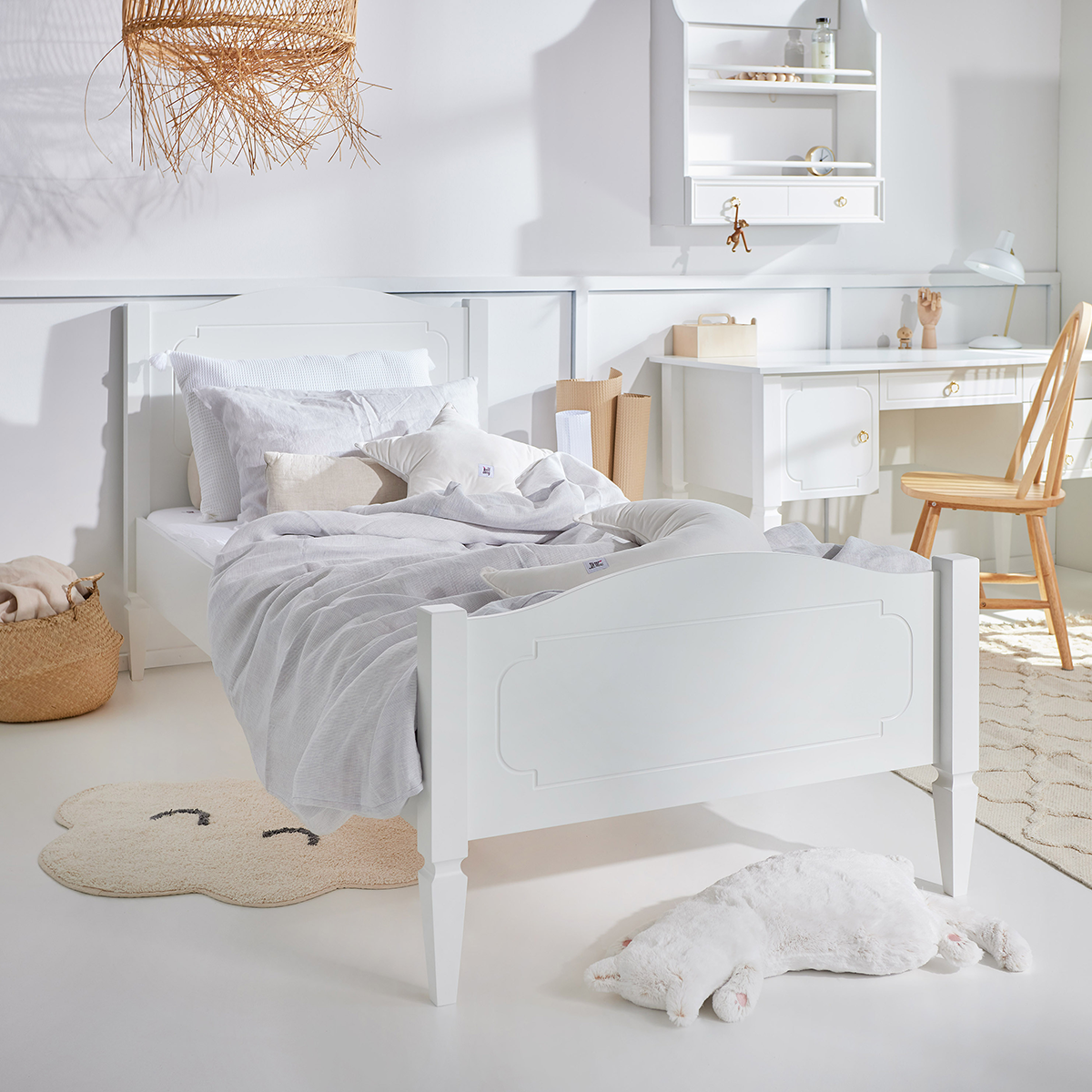 Lit 90x200 sommier inclus Bellamy Royal - Blanc - vue 5