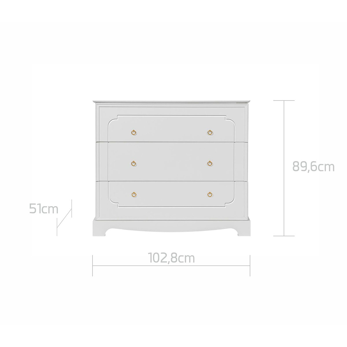 Commode 3 tiroirs Bellamy Royal - Blanc - vue 6