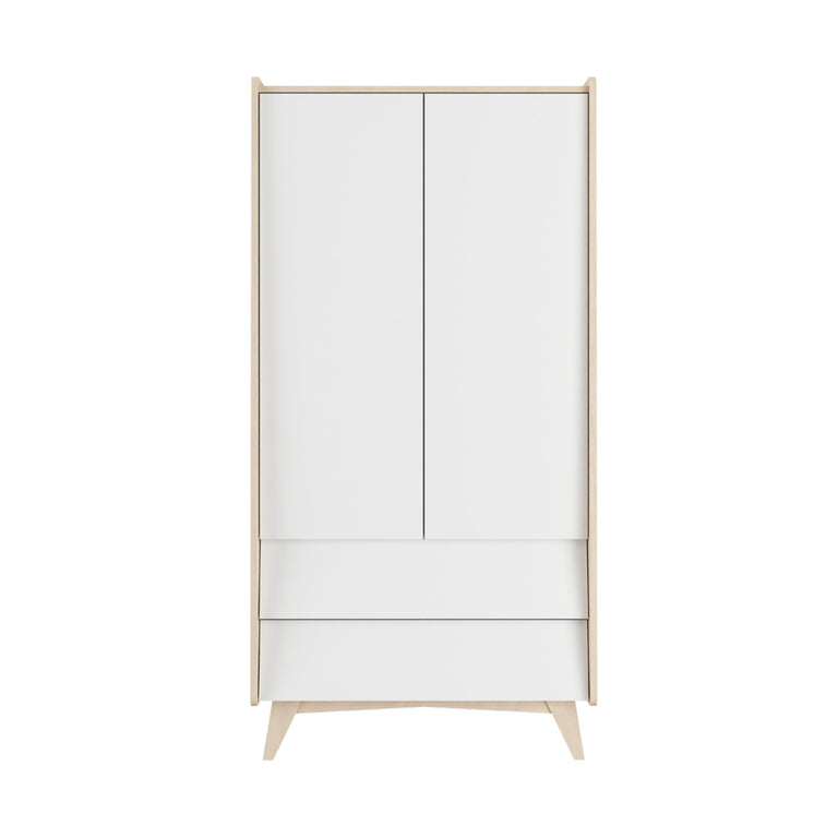 Commode 3 tiroirs et armoire 2 portes Bellamy So Sixty Blanc et bois - vue 3
