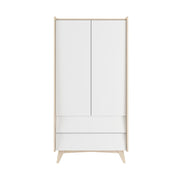 Armoire 2 portes 2 tiroirs Bellamy So Sixty Blanc et bois
