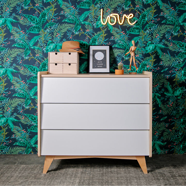 Commode 3 tiroirs Bellamy So Sixty Blanc et bois - vue 4