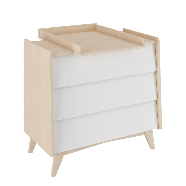 Chambre complète lit évolutif 70x140 commode à langer et armoire 2 portes Bellamy So Sixty Blanc et bois - vue 8
