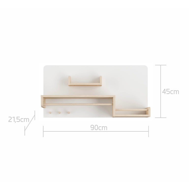 Étagère murale Bellamy So Sixty Blanc et bois - vue 3