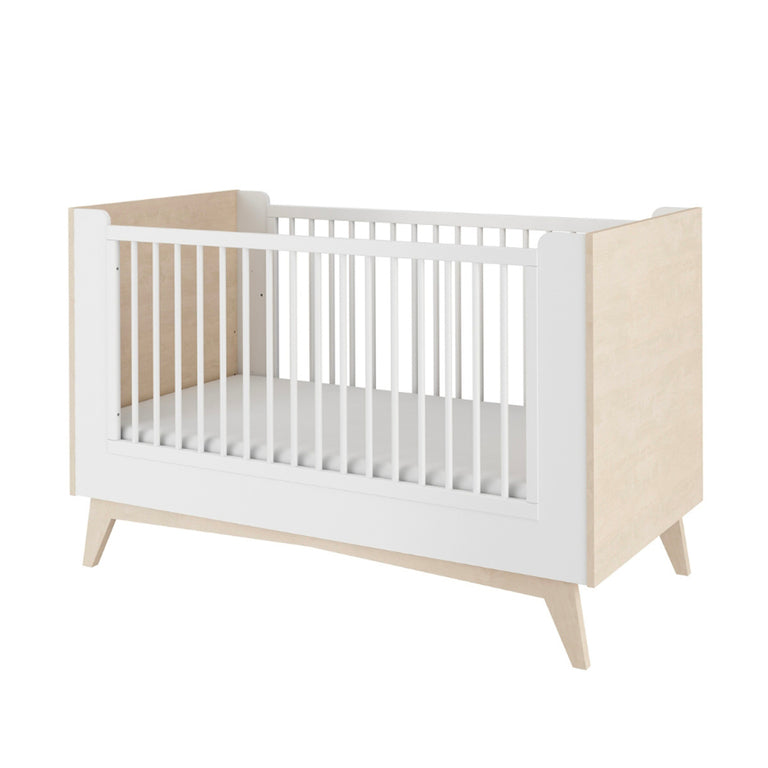 Lit évolutif 70x140 et commode 3 tiroirs Bellamy So Sixty Blanc et bois - vue 3