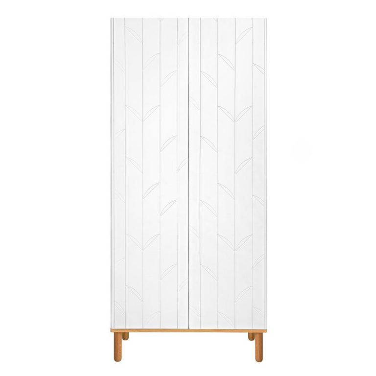 Lit évolutif 70x140 et armoire 2 portes Bellamy Toteme Botanic Blanc et bois - vue 5