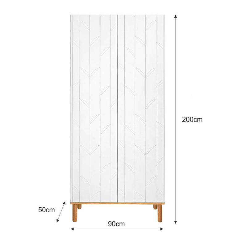 Armoire 2 portes Bellamy Toteme Botanic Blanc et bois - vue 2
