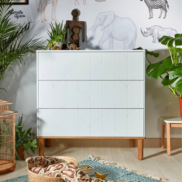 Commode 3 tiroirs Bellamy Toteme Botanic Blanc et bois - vue 3