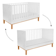 Lit évolutif 70x140 Bellamy Toteme Botanic Blanc et bois