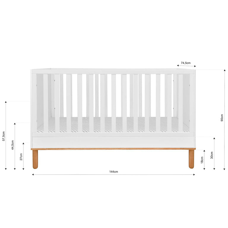 Lit évolutif 70x140 Bellamy Toteme Botanic Blanc et bois - vue 4