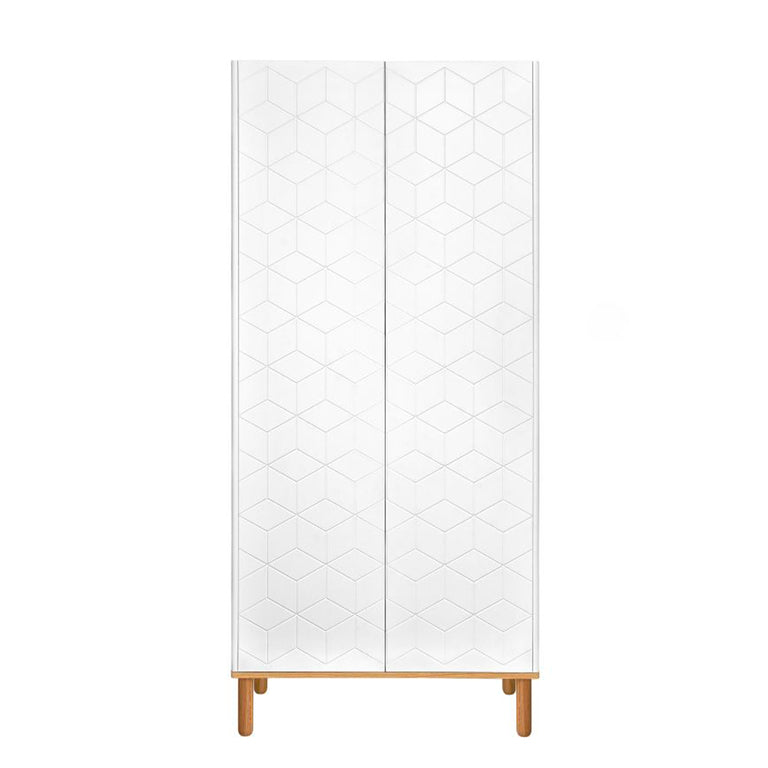Lit évolutif 70x140 et armoire 2 portes Bellamy Toteme Cube Blanc et bois - vue 5