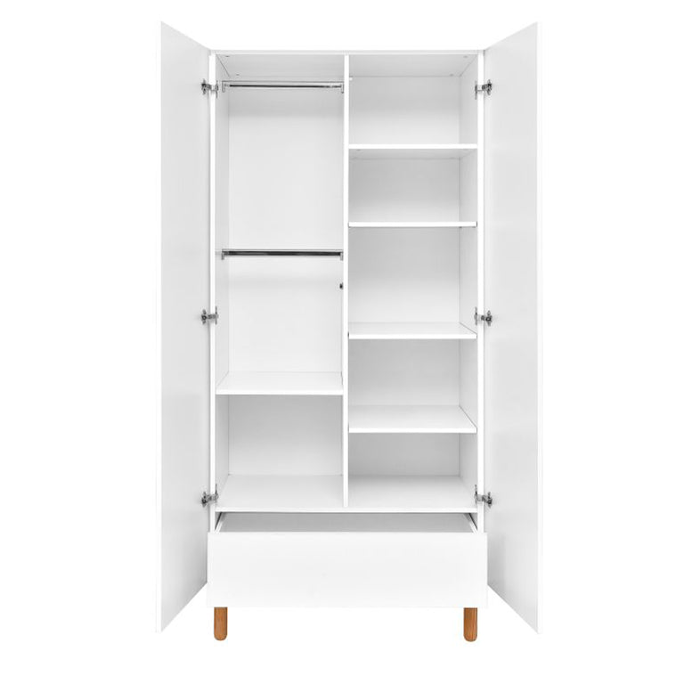 Armoire 2 portes Bellamy Toteme Cube Blanc et bois - vue 2