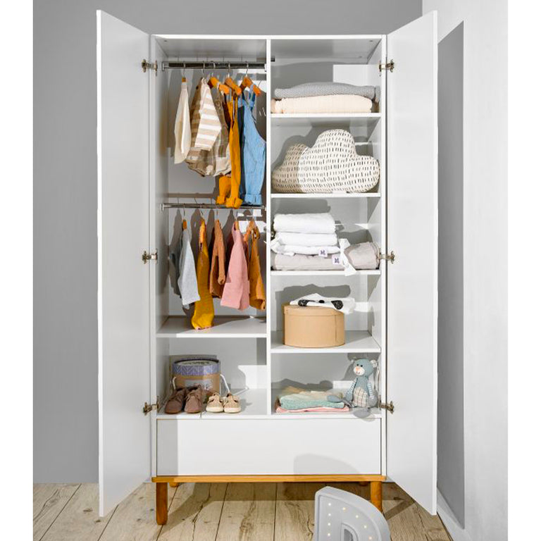 Armoire 2 portes Bellamy Toteme Cube Blanc et bois - vue 5