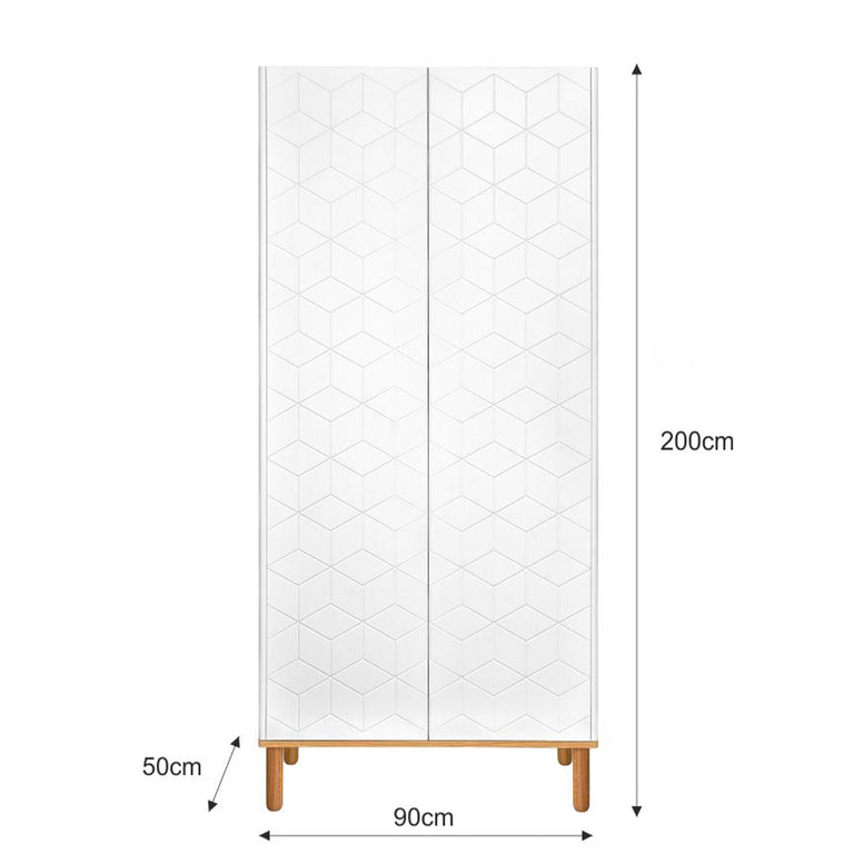 Lit évolutif 70x140 et armoire 2 portes Bellamy Toteme Cube Blanc et bois - vue 8