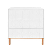 Commode 3 tiroirs Bellamy Toteme Cube Blanc et bois