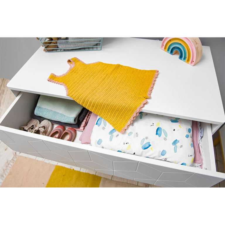 Commode 3 tiroirs Bellamy Toteme Cube Blanc et bois - vue 3