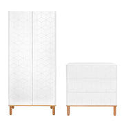 Commode 3 tiroirs et armoire 2 portes Bellamy Toteme Cube Blanc et bois