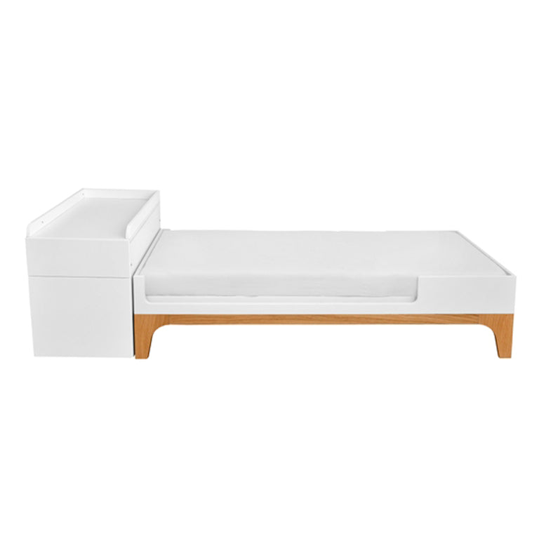Lit combiné évolutif 70x120 en 70x160 Bellamy UP Blanc et bois - vue 7