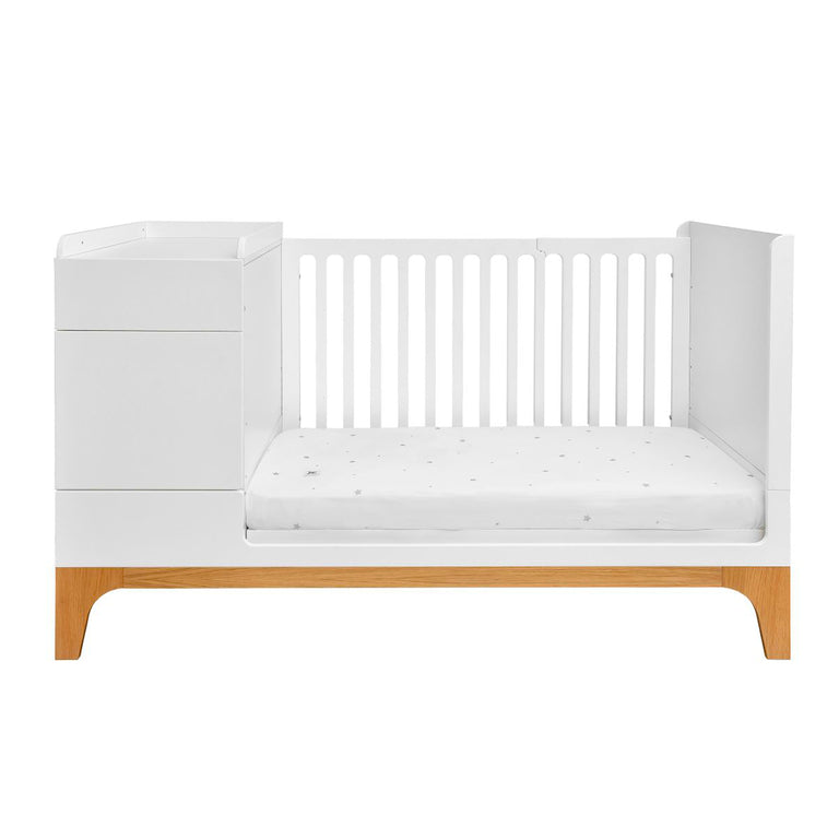 Lit combiné évolutif 70x120 en 70x160 Bellamy UP Blanc et bois - vue 5