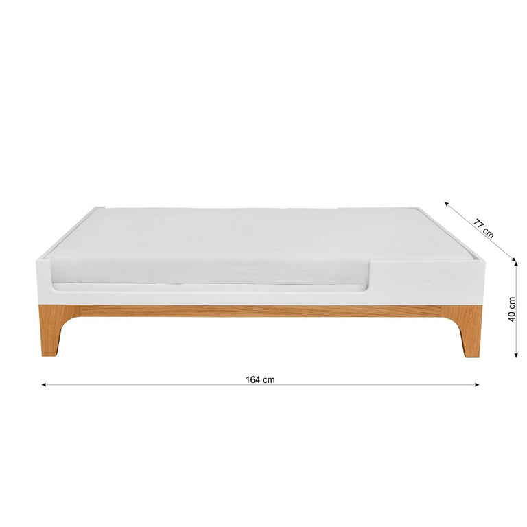 Lit combiné évolutif 70x120 en 70x160 Bellamy UP Blanc et bois - vue 10