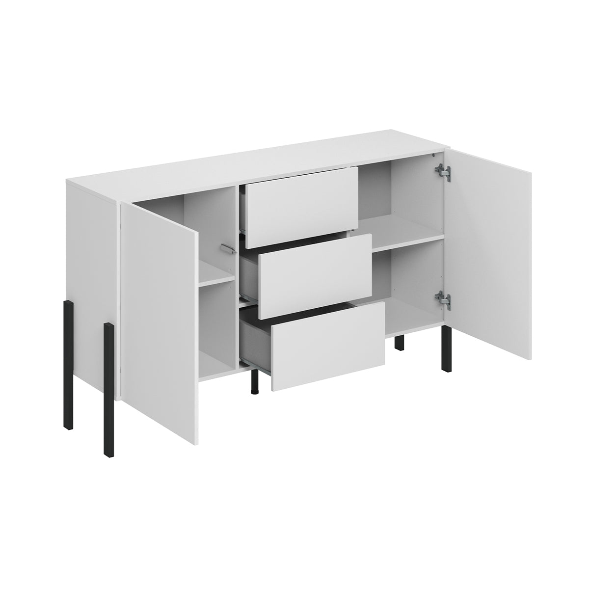 Buffet 2 portes 3 tiroirs Bérénice Blanc - vue 2