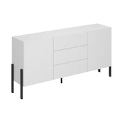 Buffet long 2 portes 3 tiroirs Bérénice Blanc