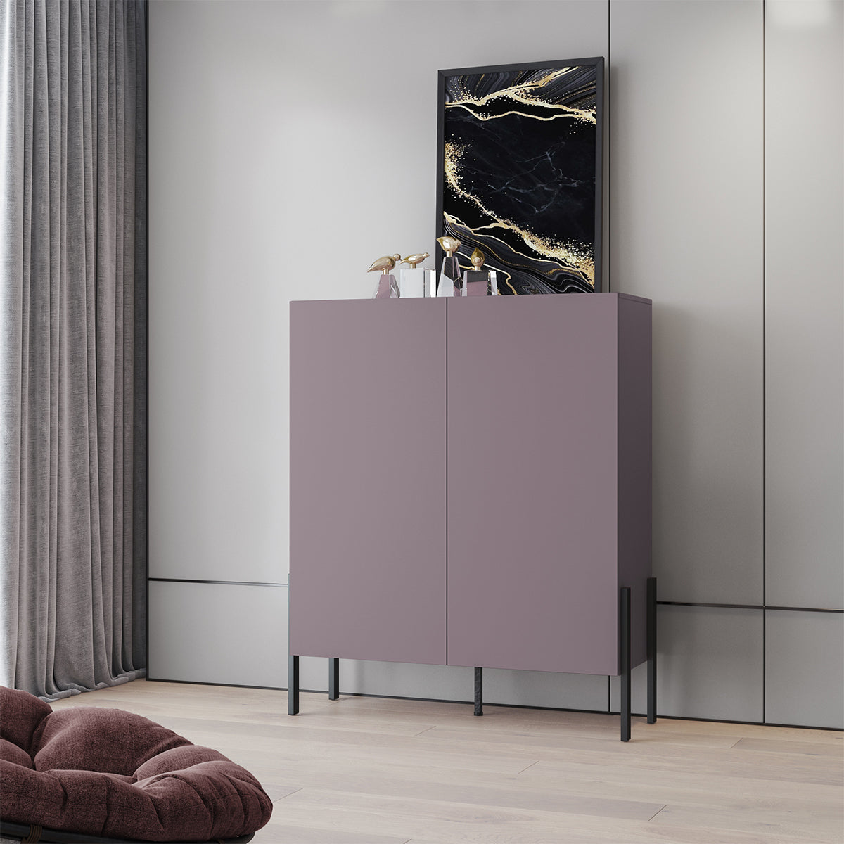 Buffet haut 2 portes Bérénice Violet - vue 3