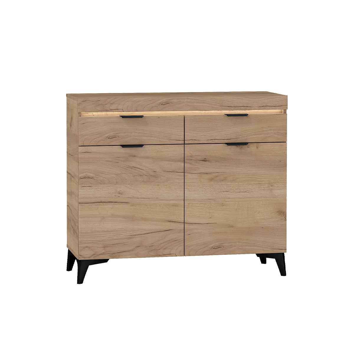 Buffet 2 portes 2 tiroirs LED inclus Ruben Bois