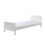 Lit 90x200 Sommier Inclus Vipack Billy - Blanc Satin
