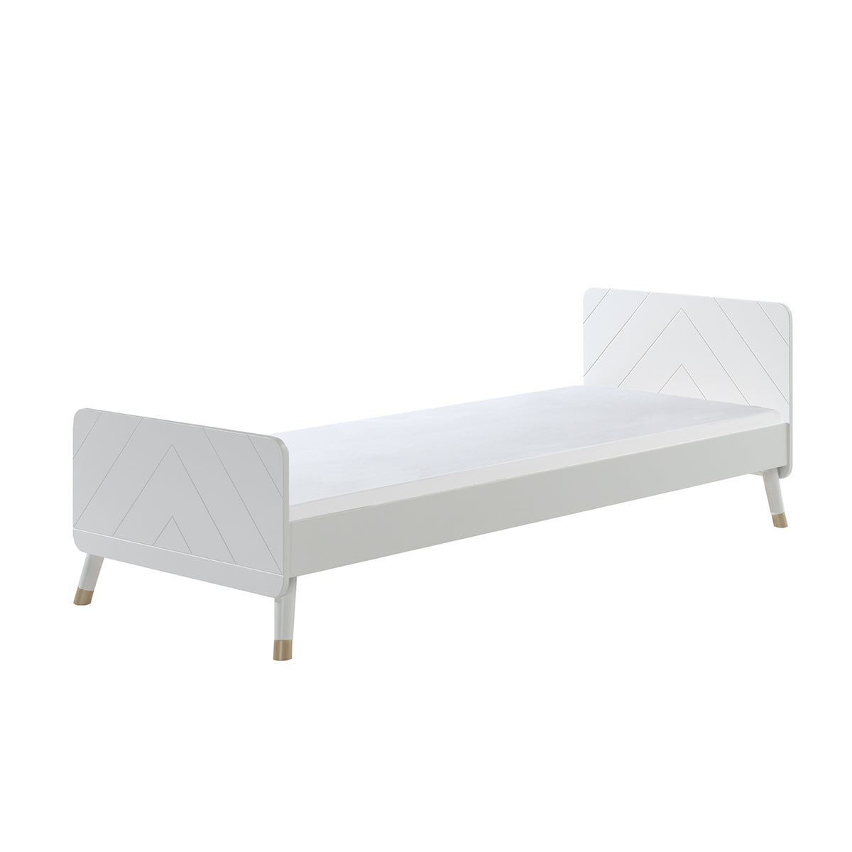 Lit 90x200 Sommier Inclus Vipack Billy - Blanc Satin