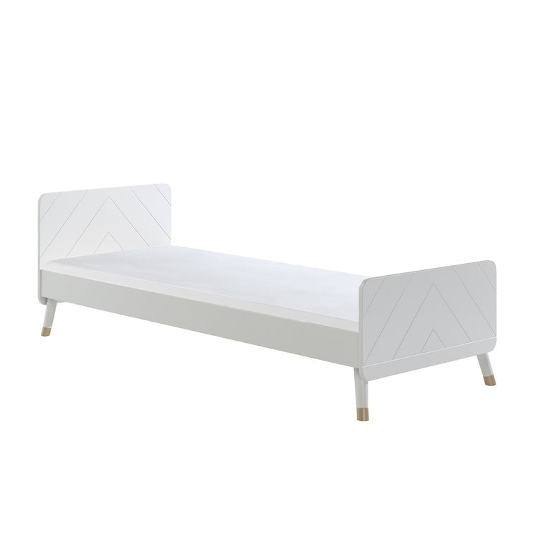 Lit 90x200 Sommier Inclus Vipack Billy - Blanc Satin