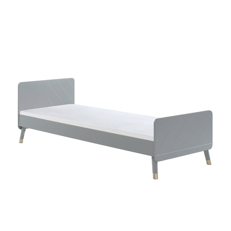Lit 90x200 Sommier Inclus Vipack Billy - Gris Timeless
