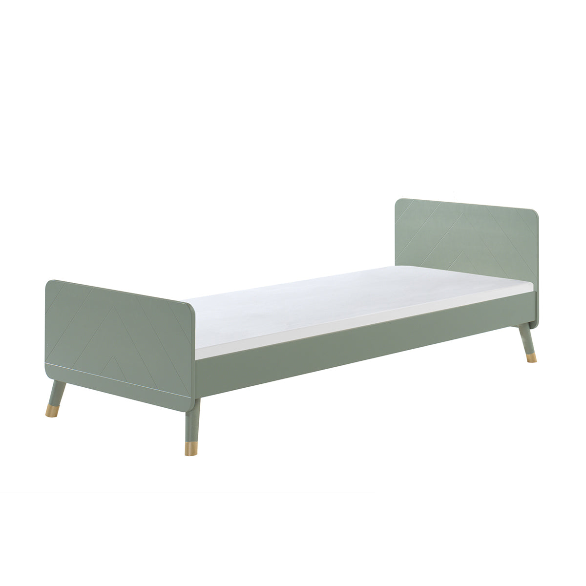 Lit 90x200 Sommier Inclus Vipack Billy - Vert Olive