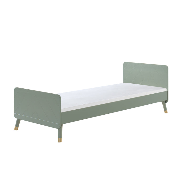 Lit 90x200 Sommier Inclus et Chevet 2 tiroirs Vipack Billy - Vert Olive - vue 2