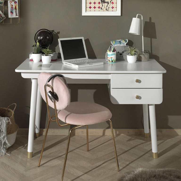 Bureau 2 tiroirs Vipack Billy Blanc - vue 2