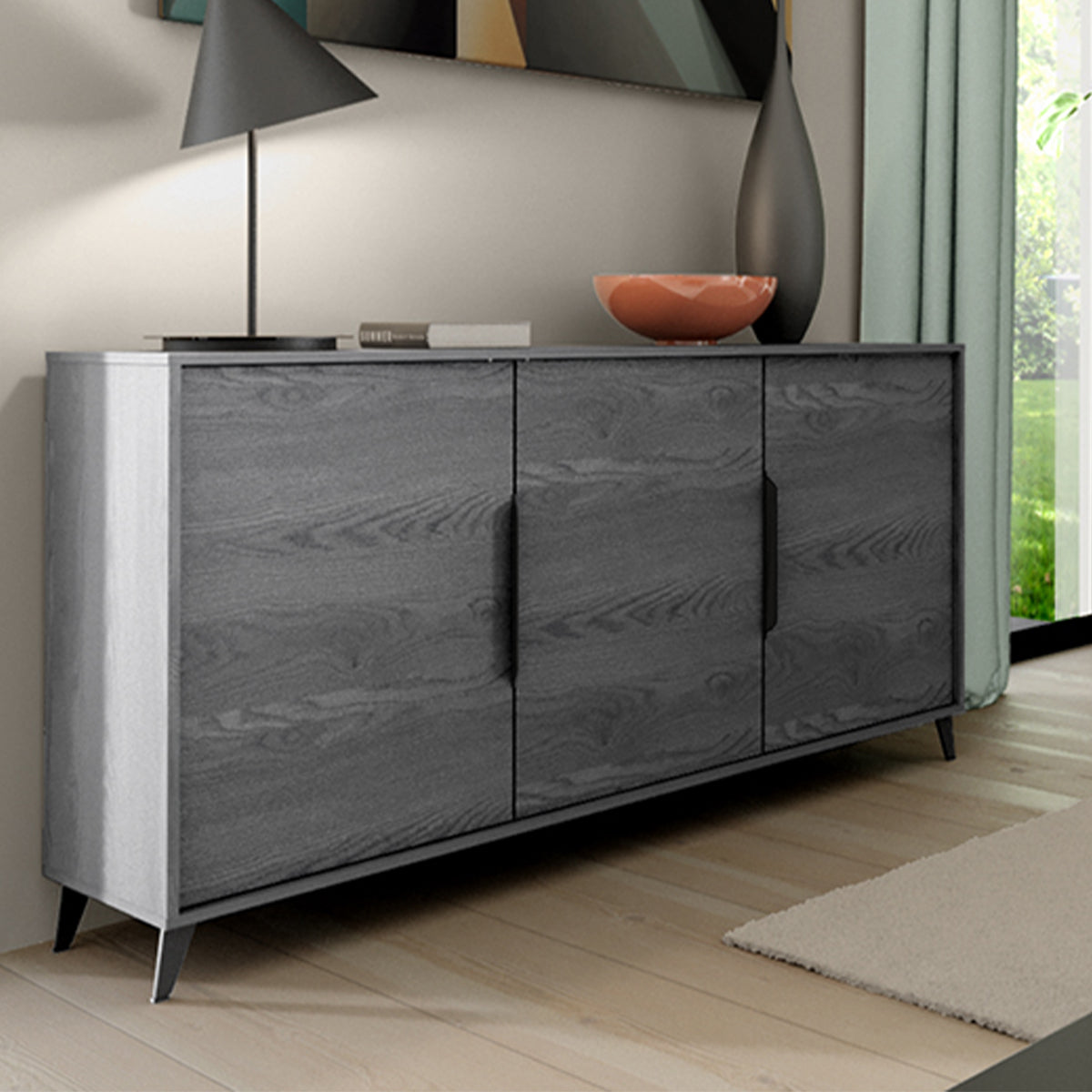 Buffet 3 portes Boris Gris - vue 3