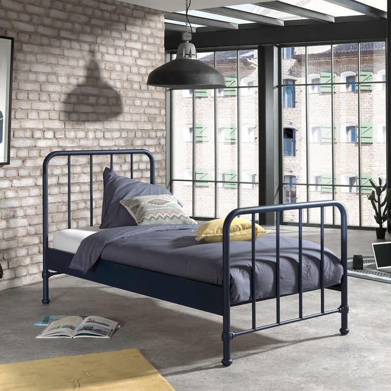Lit 90x200 sommier inclus Vipack Bronxx Denim mat - vue 2