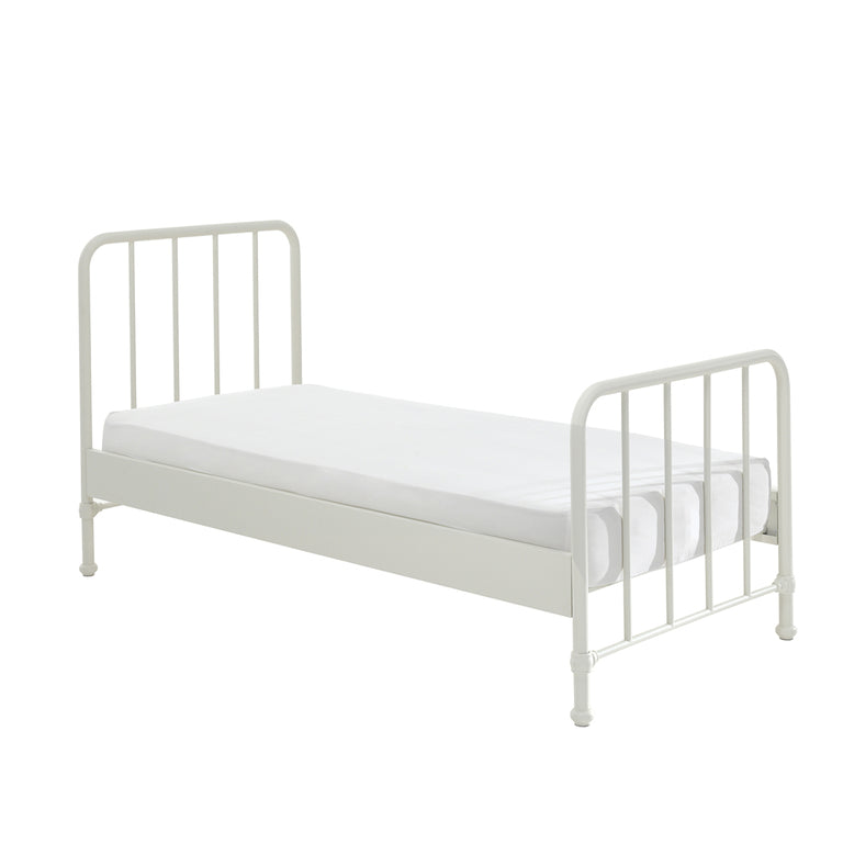 Lit 90x200 sommier inclus Vipack Bronxx Blanc mat