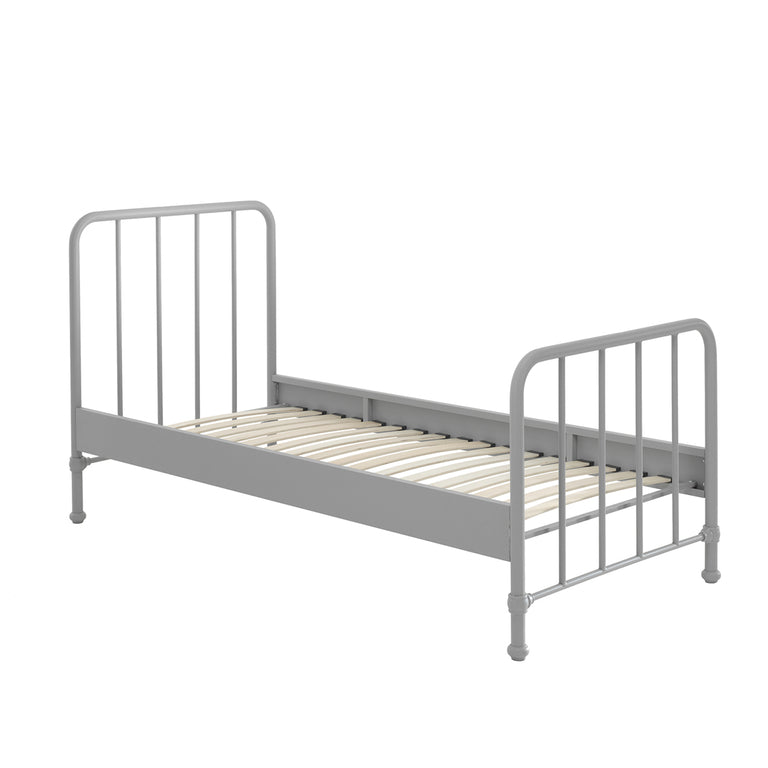 Lit 90x200 sommier inclus Vipack Bronxx Gris mat - vue 3