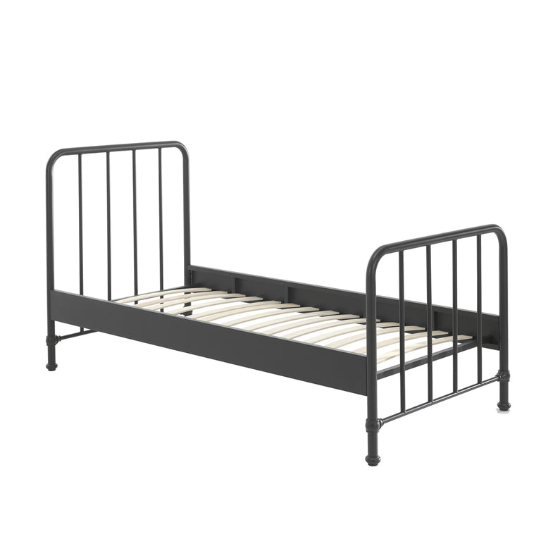 Lit 90x200 sommier inclus Vipack Bronxx Noir mat - vue 3