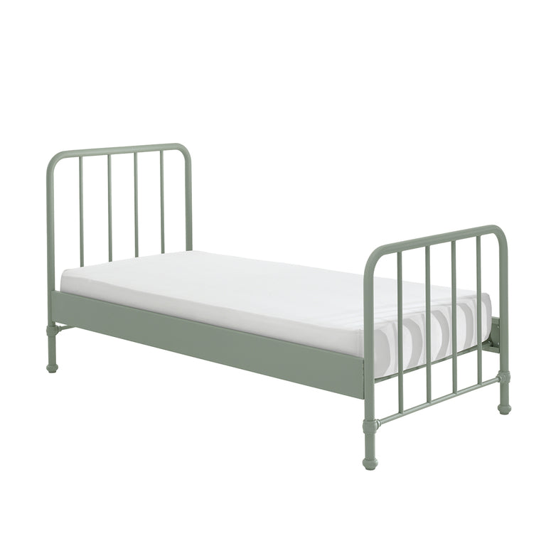 Lit 90x200 sommier inclus Vipack Bronxx Vert olive mat