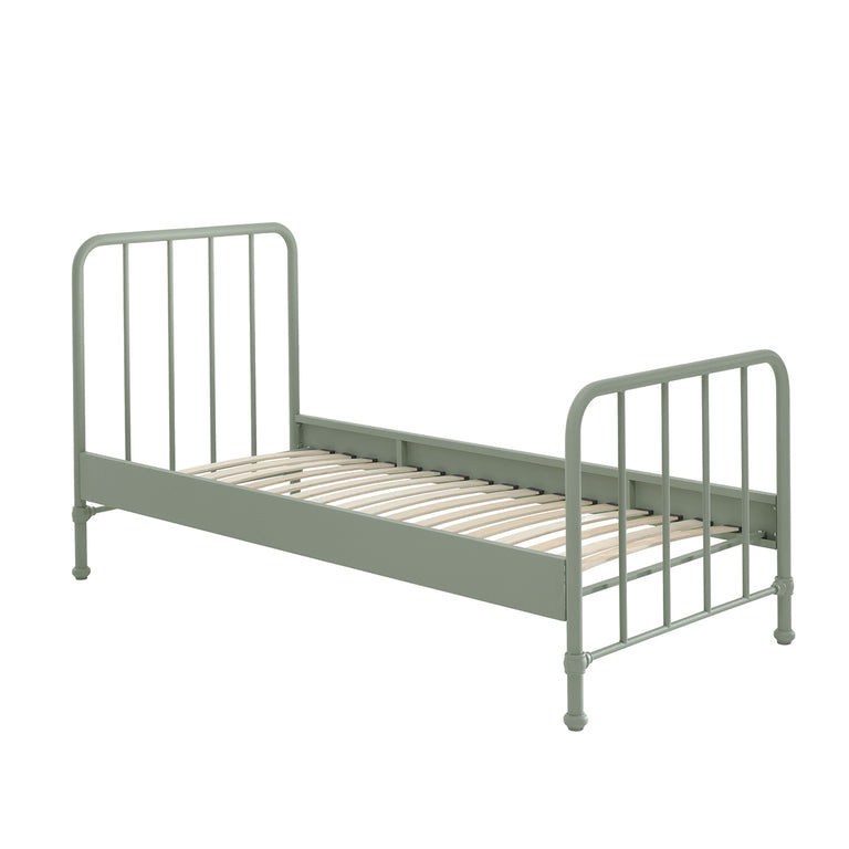 Lit 90x200 sommier inclus Vipack Bronxx Vert olive mat - vue 3
