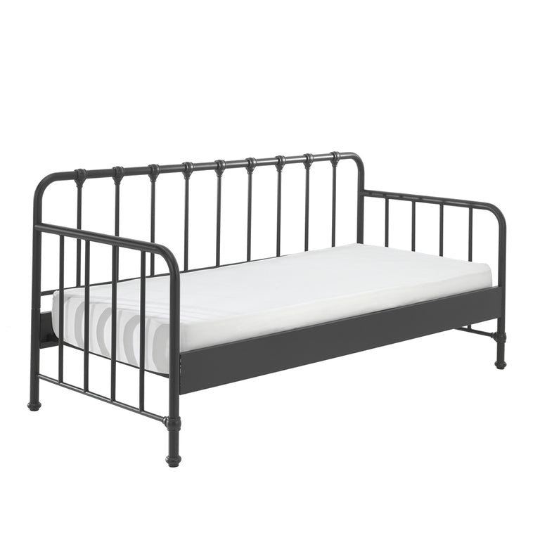 Lit banquette 90x200 sommier inclus Vipack Bronxx Noir mat