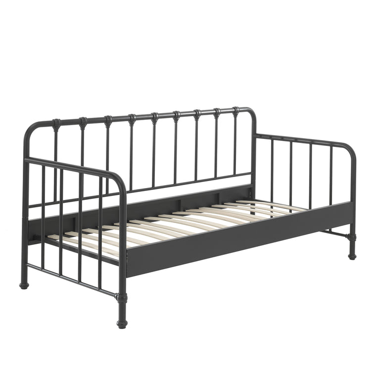 Lit banquette 90x200 sommier inclus Vipack Bronxx Noir mat - vue 4