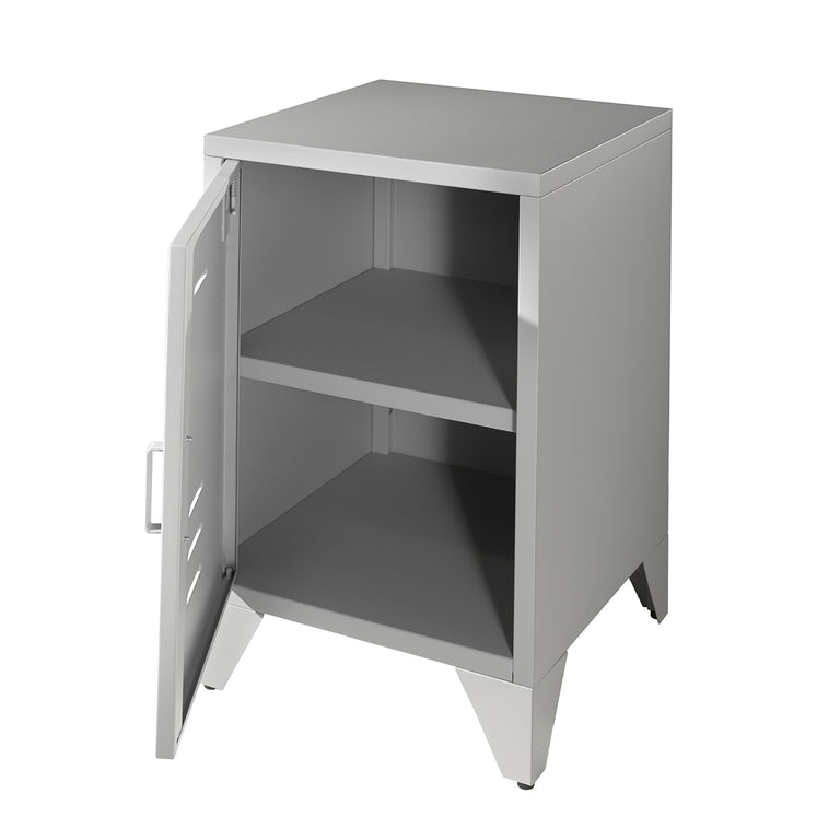Chevet 1 porte Vipack Bronxx Gris mat - vue 2