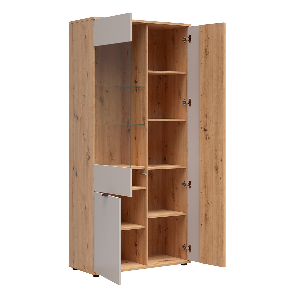 Vaisselier 3 portes Ezra Cachemire et Bois - vue 3