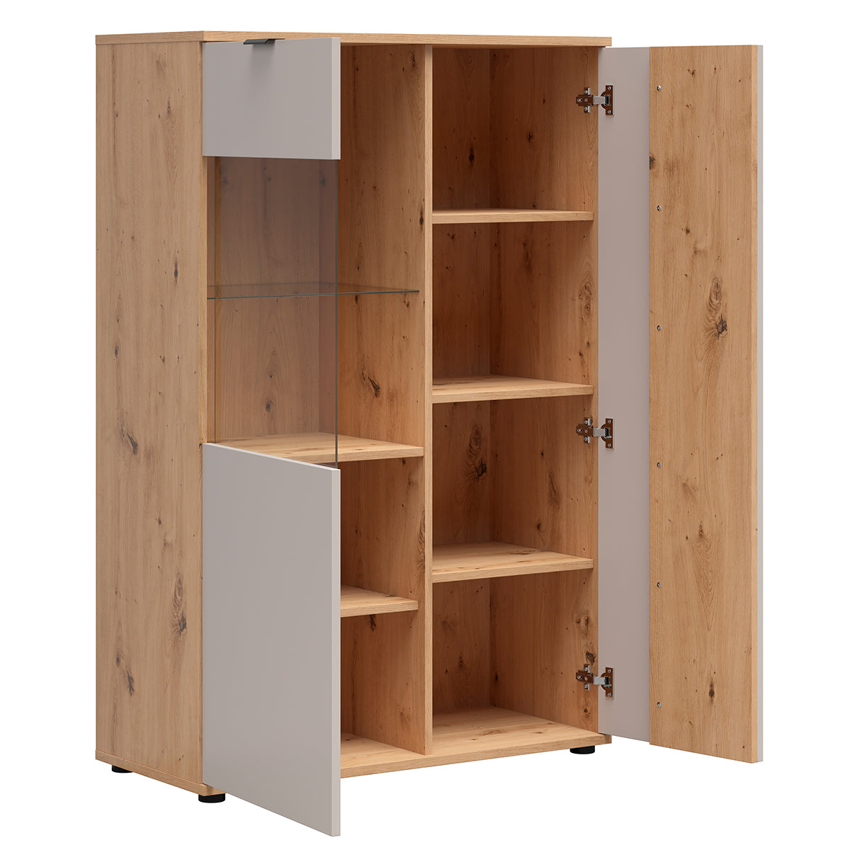 Vaisselier bas 2 portes Ezra Cachemire et Bois - vue 3