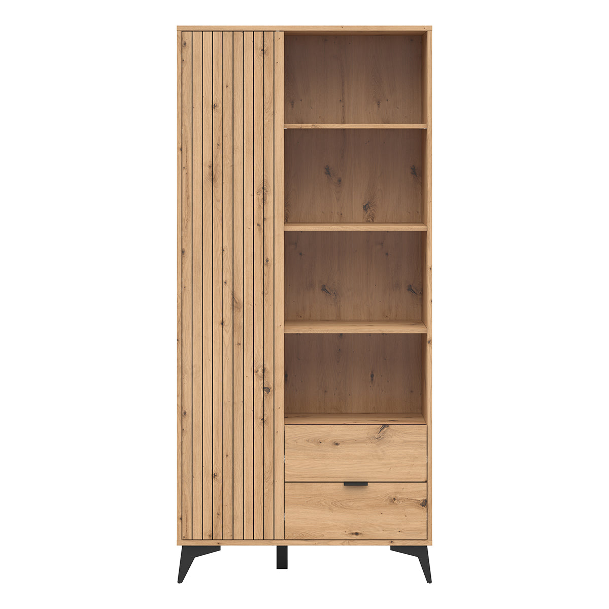 Bibliothèque 2 tiroirs 1 porte Mao Bois - vue 2