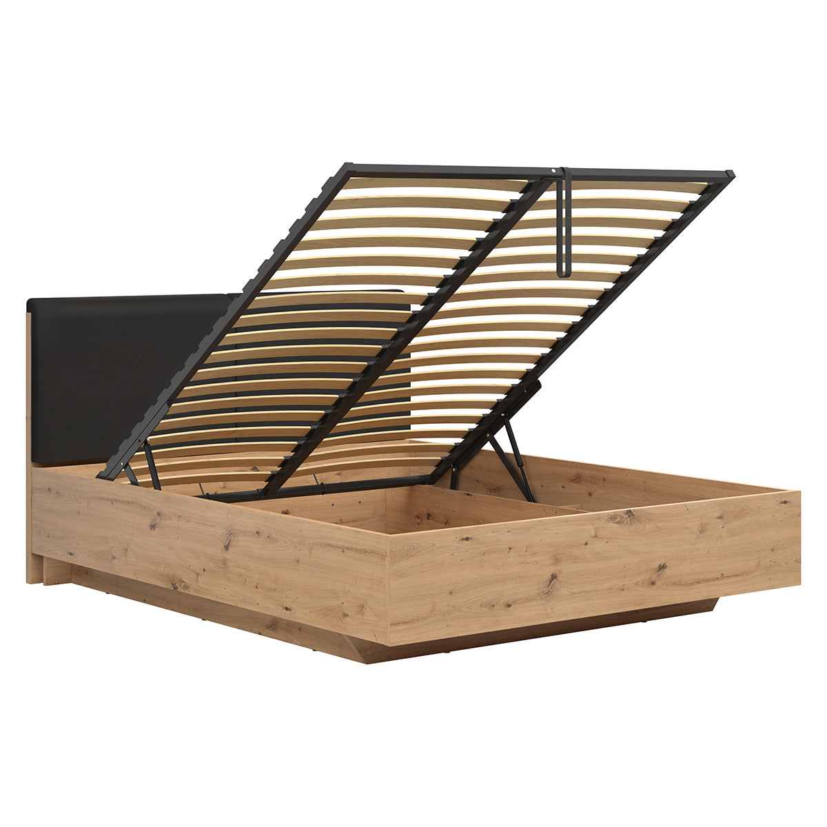 Lit coffre 160x200 sommier inclus Mao Bois