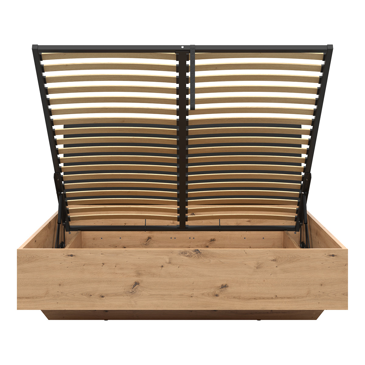 Lit coffre 160x200 sommier inclus Mao Bois - vue 2